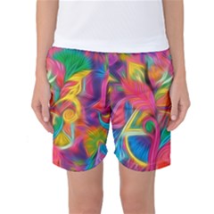 Colorful Floral Abstract Painting Women s Basketball Shorts by KirstenStarFashion