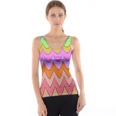 Pastel Waves Pattern Tank Top by LalyLauraFLM