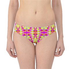 Pink And Yellow Rave Pattern Hipster Bikini Bottoms by KirstenStarFashion