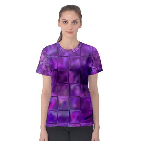 Purple Squares Women s Sport Mesh Tee by KirstenStarFashion