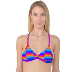 Psychedelic Rainbow Heat Waves Reversible Tri Bikini Tops by KirstenStar