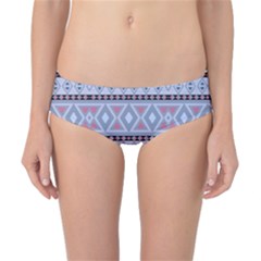 Fancy Tribal Border Pattern Blue Classic Bikini Bottoms by ImpressiveMoments