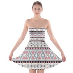 Fancy Tribal Border Pattern Soft Strapless Bra Top Dress by ImpressiveMoments