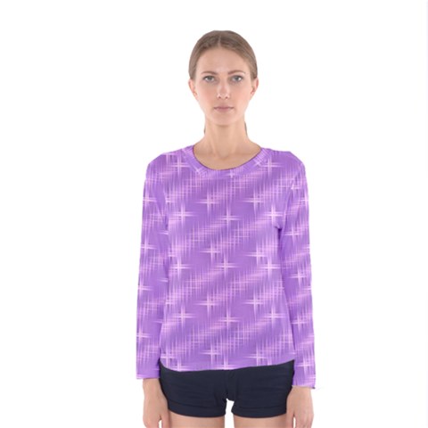 Many Stars, Lilac Women s Long Sleeve T-shirts by ImpressiveMoments