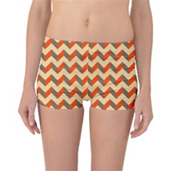 Modern Retro Chevron Patchwork Pattern  Boyleg Bikini Bottoms by GardenOfOphir