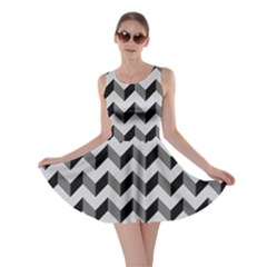 Modern Retro Chevron Patchwork Pattern  Skater Dresses by GardenOfOphir