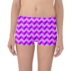 Modern Retro Chevron Patchwork Pattern Reversible Boyleg Bikini Bottoms by GardenOfOphir