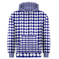 Blue And White Leaf Pattern Men s Zipper Hoodies by GardenOfOphir