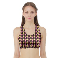 Cute Floral Pattern Women s Sports Bra With Border by creativemom