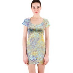 Abstract Earth Tones With Blue  Short Sleeve Bodycon Dresses by digitaldivadesigns