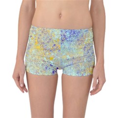 Abstract Earth Tones With Blue  Reversible Boyleg Bikini Bottoms by digitaldivadesigns