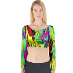 Fractal Marbled 14 Long Sleeve Crop Top by ImpressiveMoments