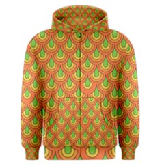 70s Green Orange Pattern Men s Zipper Hoodies