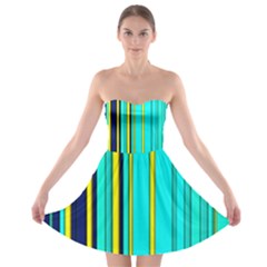 Hot Stripes Aqua Strapless Bra Top Dress by ImpressiveMoments