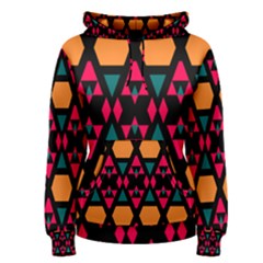 Rhombus And Other Shapes Pattern Women s Pullover Hoodie by LalyLauraFLM