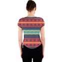 Rhombus and waves chains pattern Crew Neck Crop Top View2
