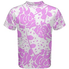 Floral Wallpaper Pink Men s Cotton Tees by ImpressiveMoments