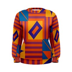 Shapes And Stripes Symmetric Design  Women s Sweatshirt by LalyLauraFLM