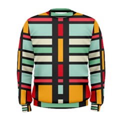 Mirrored Rectangles In Retro Colors  Men s Sweatshirt