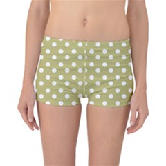 Lime Green Polka Dots Reversible Boyleg Bikini Bottoms by GardenOfOphir