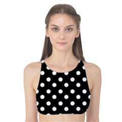 Black And White Polka Dots Tank Bikini Top