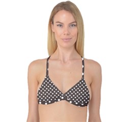Brown And White Polka Dots Reversible Tri Bikini Tops by GardenOfOphir