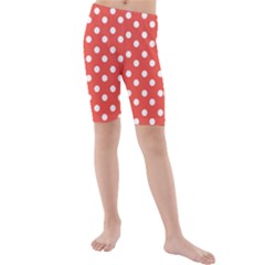 Indian Red Polka Dots Kid s Swimwear by GardenOfOphir
