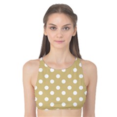 Mint Polka And White Polka Dots Tank Bikini Top by GardenOfOphir