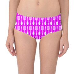 Purple Spatula Spoon Pattern Mid-waist Bikini Bottoms by GardenOfOphir