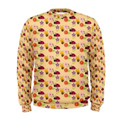 Colorful Ladybug Bess And Flowers Pattern Men s Sweatshirts