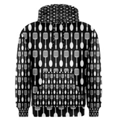 Black And White Spatula Spoon Pattern Men s Pullover Hoodies