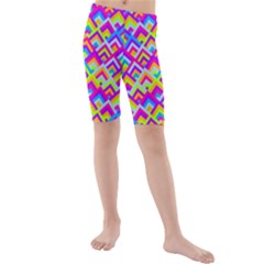Colorful Trendy Chic Modern Chevron Pattern Kid s Swimwear by GardenOfOphir