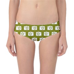 Modern Chic Vector Camera Illustration Pattern Classic Bikini Bottoms by GardenOfOphir