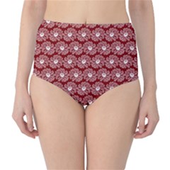 Gerbera Daisy Vector Tile Pattern High-waist Bikini Bottoms by GardenOfOphir