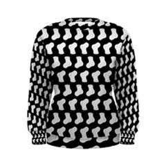 Black And White Cute Baby Socks Illustration Pattern Women s Sweatshirts by GardenOfOphir