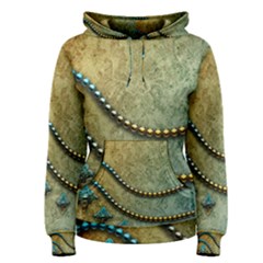 Elegant Vintage With Pearl Necklace Women s Pullover Hoodies by FantasyWorld7