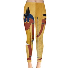 Anubis, Ancient Egyptian God Of The Dead Rituals  Women s Leggings by FantasyWorld7