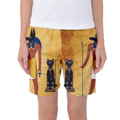 Anubis, Ancient Egyptian God Of The Dead Rituals  Women s Basketball Shorts by FantasyWorld7