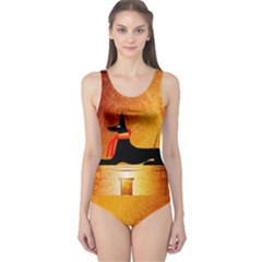 Anubis, Ancient Egyptian God Of The Dead Rituals  Women s One Piece Swimsuits by FantasyWorld7