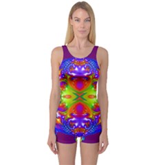 Abstract 6 Women s Boyleg One Piece Swimsuits by icarusismartdesigns
