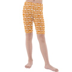 Yellow And White Owl Pattern Kid s Swimwear by GardenOfOphir