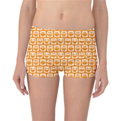 Yellow And White Owl Pattern Reversible Boyleg Bikini Bottoms by GardenOfOphir