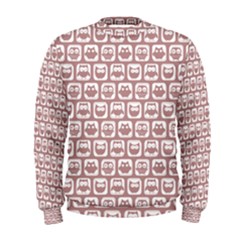 Light Pink And White Owl Pattern Men s Sweatshirts by GardenOfOphir