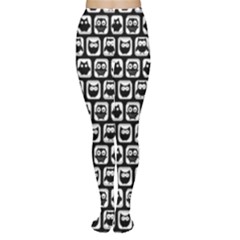 Black And White Owl Pattern Women s Tights by GardenOfOphir