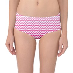 Pink Gradient Chevron Mid-waist Bikini Bottoms by CraftyLittleNodes