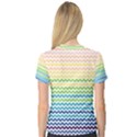 Pastel Gradient Rainbow Chevron Women s V-Neck Sport Mesh Tee View2