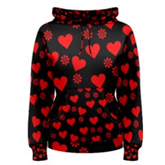 Flowers And Hearts Women s Pullover Hoodies