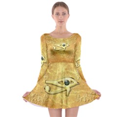 The All Seeing Eye With Eye Made Of Diamond Long Sleeve Skater Dress by FantasyWorld7