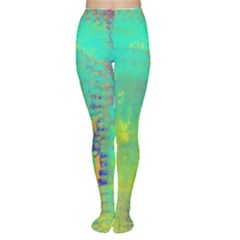 Abstract In Turquoise, Gold, And Copper Women s Tights by digitaldivadesigns