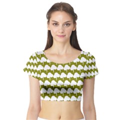 Tree Illustration Gifts Short Sleeve Crop Top by GardenOfOphir